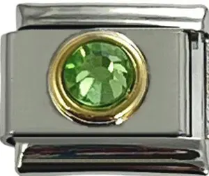 Italian Charm Link August Birthdtone (Note, Slightly Smaller Stone than other FGB's) 9mm
