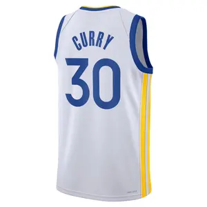 2026 Currry #30 White Blue Swingman Basketball Jersey – Retro Side Stripe Pro Style Hoop Fan Shirt