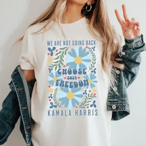 Boho Kamala Harris 2024 Comfort Colors Shirt, Madam President Wildflower Shirt, Democrat Election T-shirt, Equal Rights, Vote Blue
