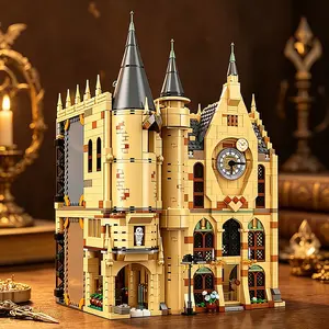 Classic Movie Theme Clock Tower Castle Building Blocks, High Difficulty Assembly, Collectible Model, Desktop Display, Scene-Ready