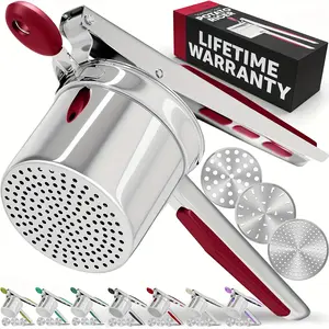 Heavy-Duty Stainless Steel Potato Masher - 15oz Large Capacity Bowl, 3 Mashing Filters, Multiple Colors Available |   Perfect for Creamy Mashed Potatoes, Avocados, Carrots & Food Crushing - Must-Have Kitchen Gadget