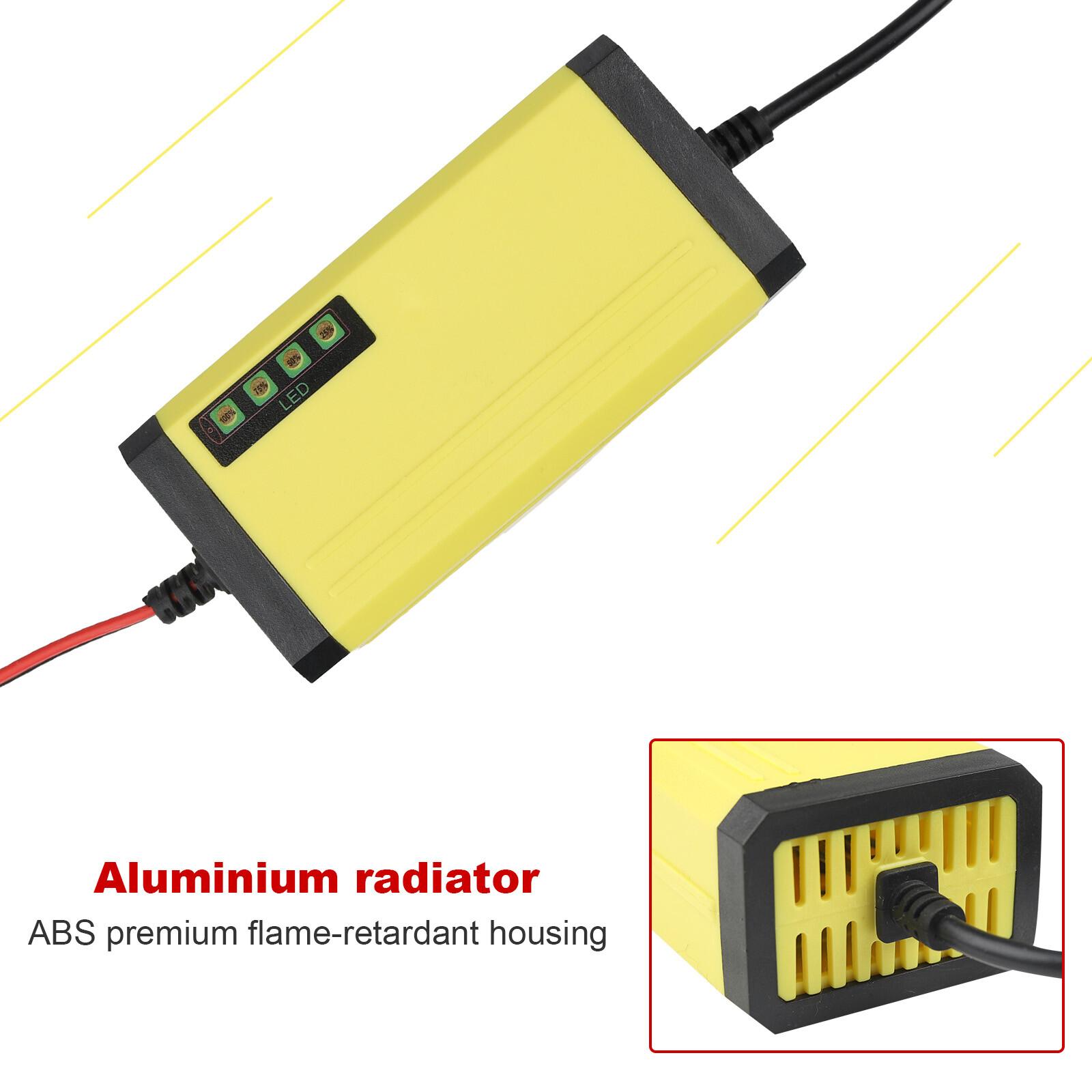 12V Car Battery Charger & Maintainer | Auto Trickle Charger for Truck RV Motorcycle | Portable Smart Battery Charger for Lead-Acid AGM GEL