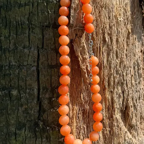 Boho Style Natural Stone Necklace, High-End 12mm Colorful Handmade Beaded Jewelry, Crystal Pendant, Pendant Design, Women's Beach Vacation Accessory, Fashion Accessory Necklace, Trendy Necklace, Decorative Necklace