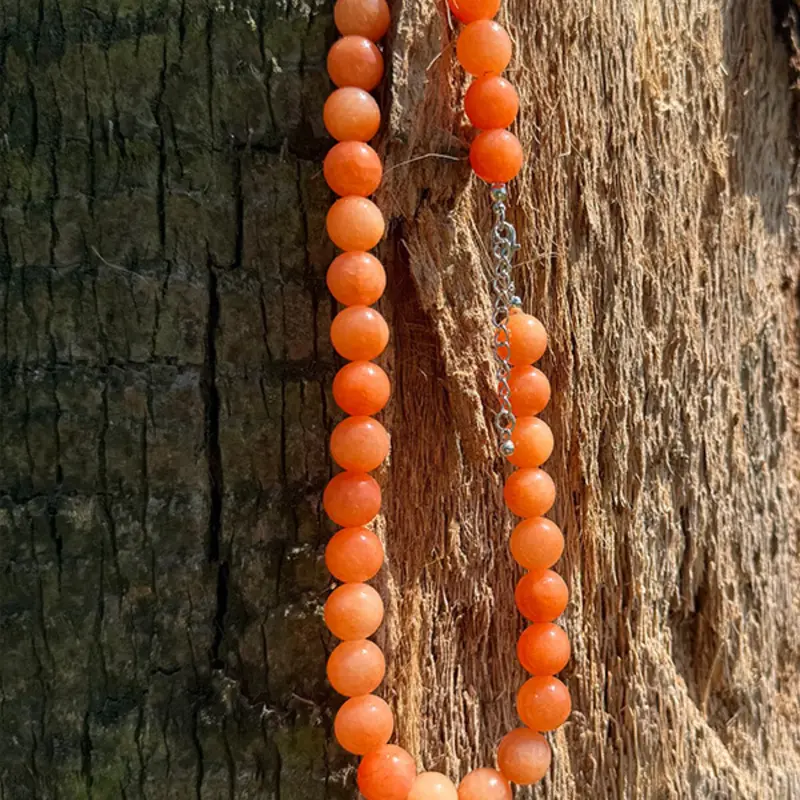 Boho Style Natural Stone Necklace, High-End 12mm Colorful Handmade Beaded Jewelry, Crystal Pendant, Pendant Design, Women's Beach Vacation Accessory, Fashion Accessory Necklace, Trendy Necklace, Decorative Necklace