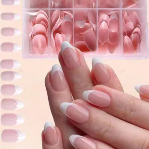 120pcs Simple Tip French Almond Shape Fashion Nails, Versatile DIY Nail Art Kit for Women, Daily Use Beauty Accessories