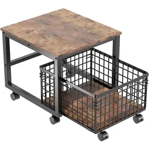 Garvee Movable Mini Fridge Stand with Large Storage – 54x50x45.7cm Rolling Fridge Cart, 4 Lockable Wheels, Heavy Duty – Perfect for Kitchen, Bedroom, Office, Dorm – Space-Saving & Easy to Move – Organize Your Space in Style!