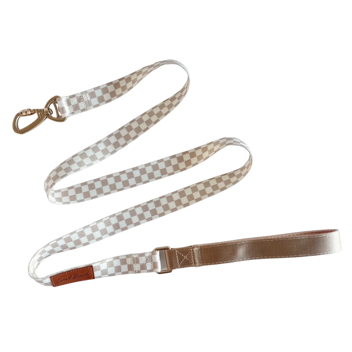 Local Beach Checker 5ft Dog Leash Tan/Cream Local Beach Checker 5ft Dog Leash Tan/Cream
