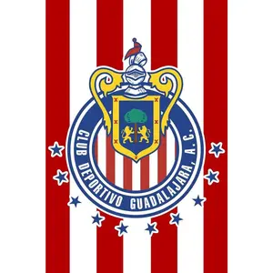 Liga MX Chivas de Guadalahara Stripes Crest Poster, Soccer Poster for Fans, Futbol Lover House Decorate, Wall Decoration for Him