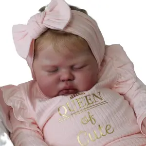 Reborn Toddler Premium Doll 24inch Soft Cloth Body Closed Eyes Hand Implanted Hair Newborn Babies Dolls for 3+ Years Old Cozy Squishy