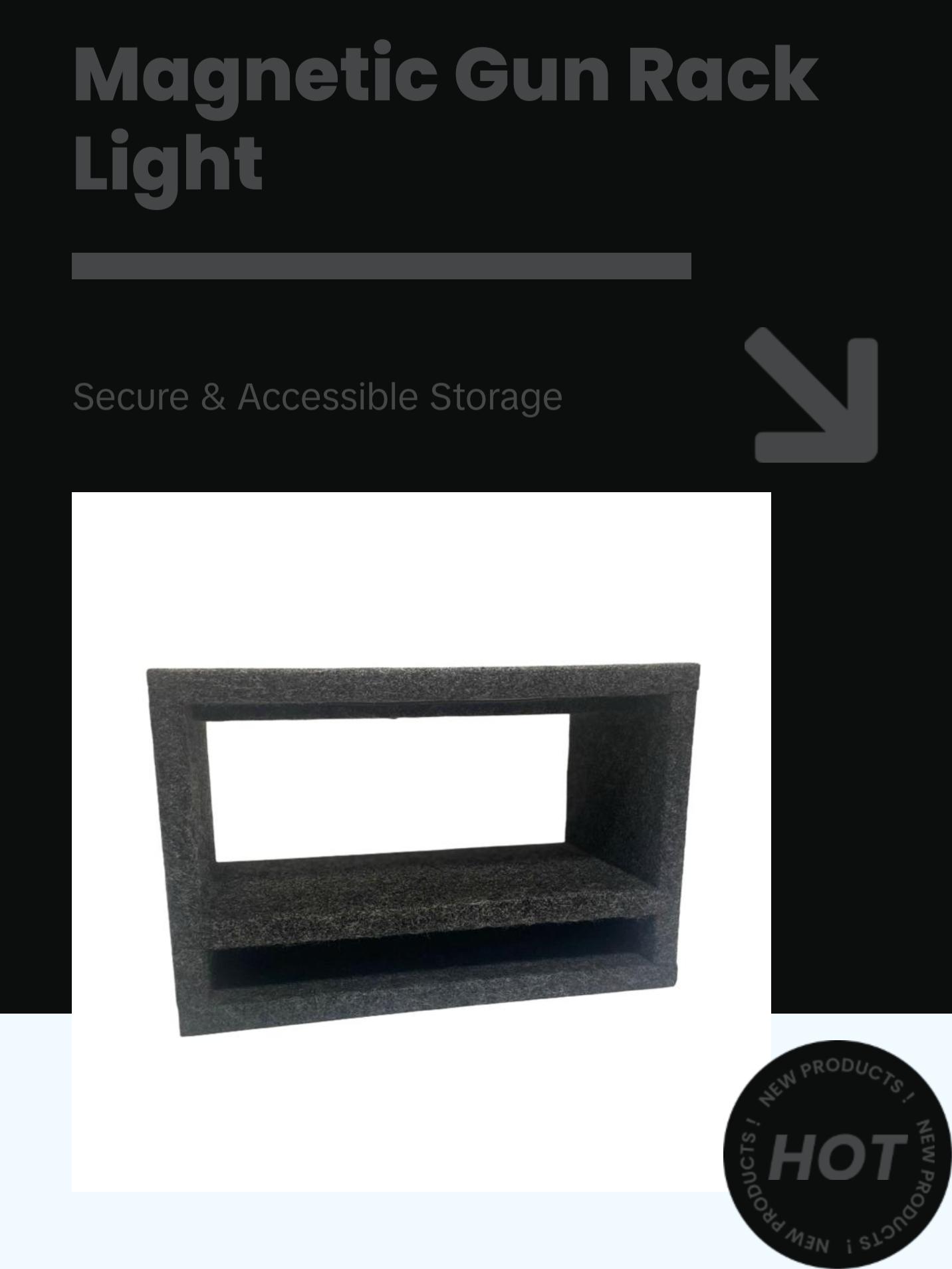 Magnetic Pistol Rack with Magazine Storage - Black Concrete Design for Easy Installation and Versatile Use