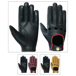 Men Leather Driving Gloves