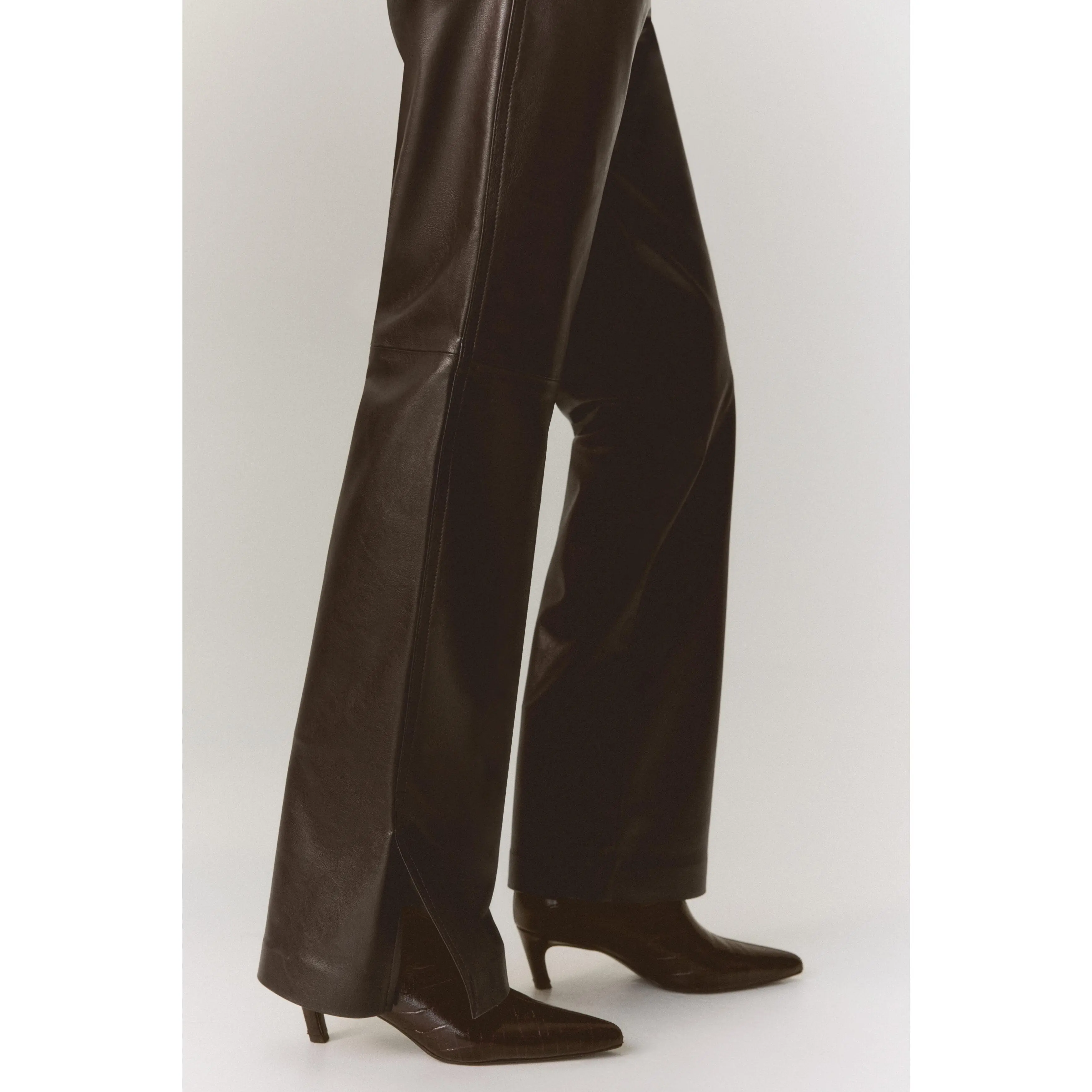 H&M Coated bootcut trousers