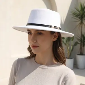 1 spring and summer four seasons universal fashion European and American concave top hat cowboy hat large brim simple buckle four seasons jazz hat British hat