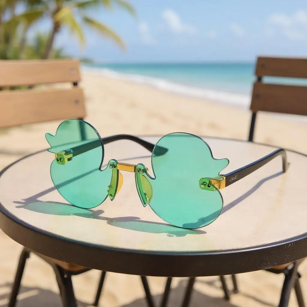 Funny Duck Glasses Frame, Flexible Fit Non-Polarized Lenses, Perfect for Theme Parties & Holidays, Party Sunglasses, Funky Sunglasses, Suitable All Ages, Tinted Lens Sunglasses