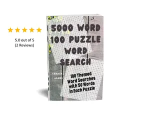 100 Word Search Puzzles Activity Book For Adults with 5000 unique words to find in 100 themed puzzles all in a 6x9 inch paperback book