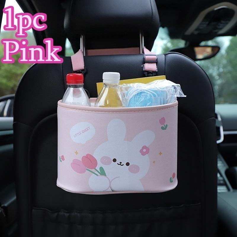 Car storage bucket Cute bear rabbit car storage bucket Hanging multi ...