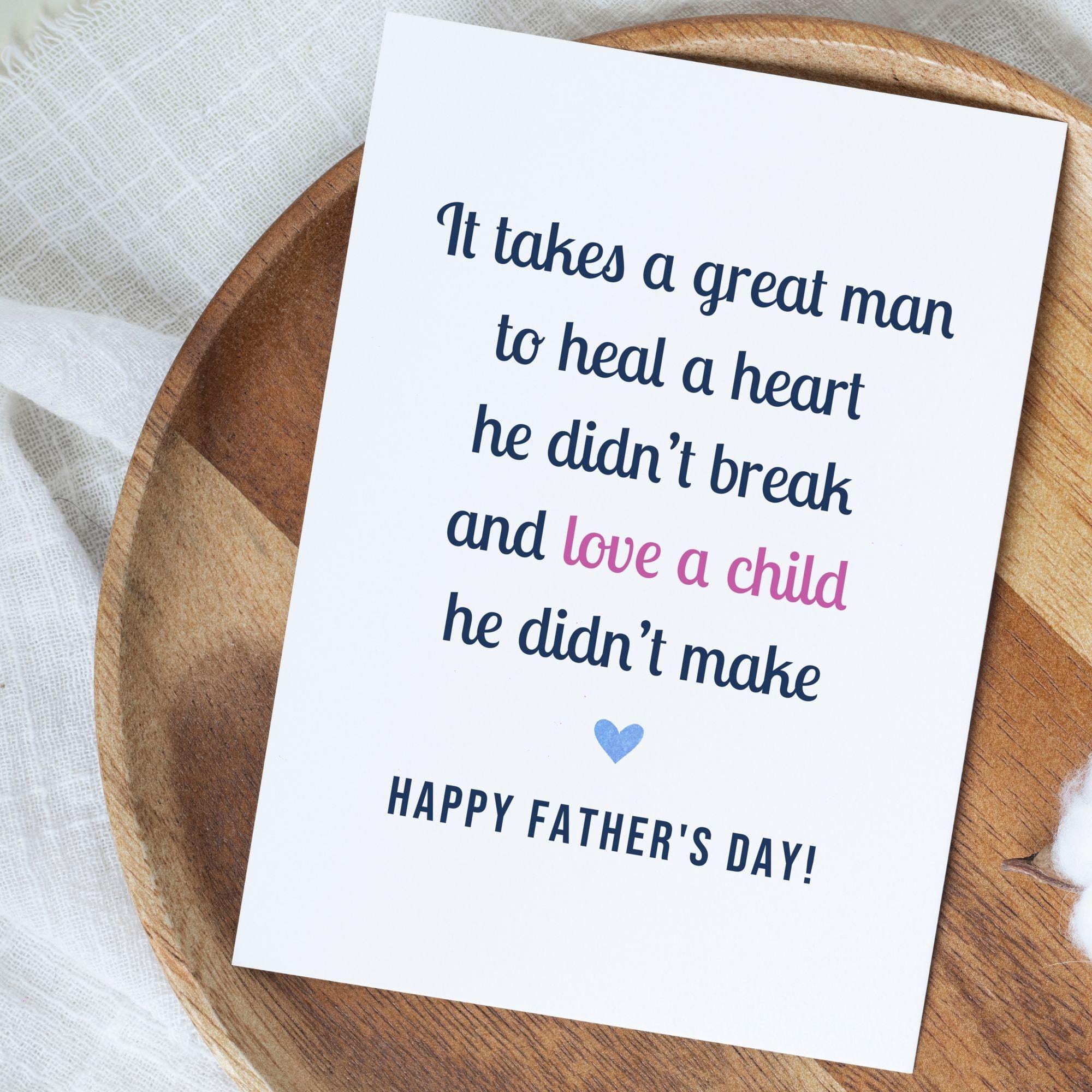 Bonus Dad Happy Father’s Day Card, Stepfather Card From Daughter, Cute Bonus Dad Fathers Day Gift, Step Dad Thank You Gift, BOnus Dad Gift