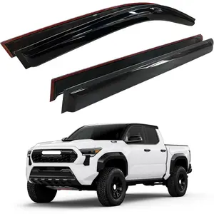Rain Guards for 2024-2026 Toyota Tacoma Double Cab Custom Fit Clear Acrylic Vent Visors Wind Deflectors & Side Window Covers Auto Accessories Vehicle