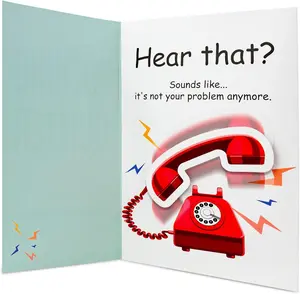 Funny Retirement Card for Woman Man, Musical & Shaking Telephone Retired Cards Farewell Leaving Card Humorous Greeting Cards with Envelope Happy Retirement Cards Gifts for Coworker Colleague Friend