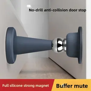 Single Long Door Stopper Minimalist Pure Color Buffer Shock Absorber Silicone Magnet Force Door Closer Wall Protection Home Hardware