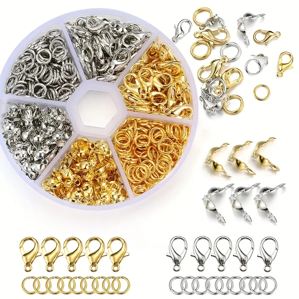 Making sets: crab buttons, opening jump rings, tail end crimp rings, bead sets, handmade bracelets and necklaces, making accessories, Beads Set