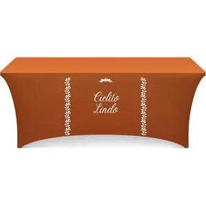 6ft Cielito Lindo Tablecloth Fitted Stretch Spandex Table Cover for Standard Folding Tables Mexican Fiesta Rectangular Terracotta Tablecloth Cinco De Mayo Wedding Birthday Party Decoration