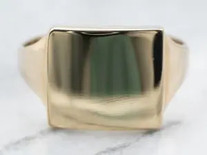 9Ct Gold Rectangle Top Signet Ring