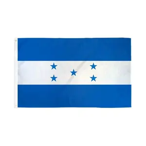 Honduras Flag 2x3ft Poly Dye-Sublimated with Header Tape & Metal Grommets Bold Colors Double-Stitched Edges