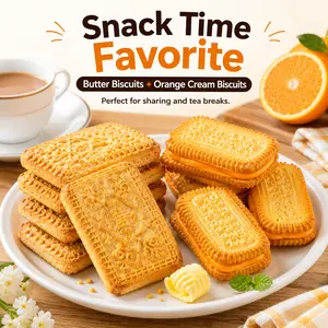 Butter Cookies & Orange Crème Sandwich Cookies Variety Pack - Rich Buttery Crisps, Zesty Cream-Filled Biscuits, Individually Wrapped Bulk Duo Set for Lunch Box, On-the-Go Snacking