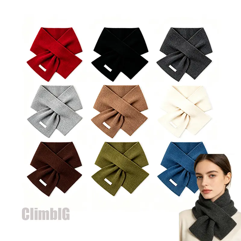 Vintage Knit Scarf, Soft Warm Winter Scarf for Women & Men, Retro Solid Color Cozy Neck Wrap, Unisex Fashion Scarf for Fall & Winter Outfits, Everyday Wear, Travel & Cold Weather, Trendy Vintage Accessory,Outdoor