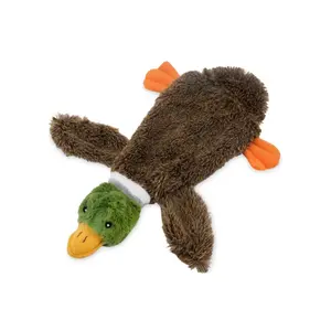 2-in-1 Stuffless Squeaky Dog Toy - Wild Duck Design for Small, Medium, and Large Pets - Soft and Durable Fabric - Supports Biting and Play