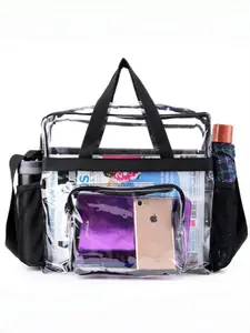 Fashionable Transparent PVC Storage Bag, High-Value Large Capacity Handheld Travel Bag, Lightweight Shoulder Bag for All Seasons