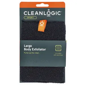 Cleanlogic Sport, Body Exfoliator, Large, Black, 1 Count