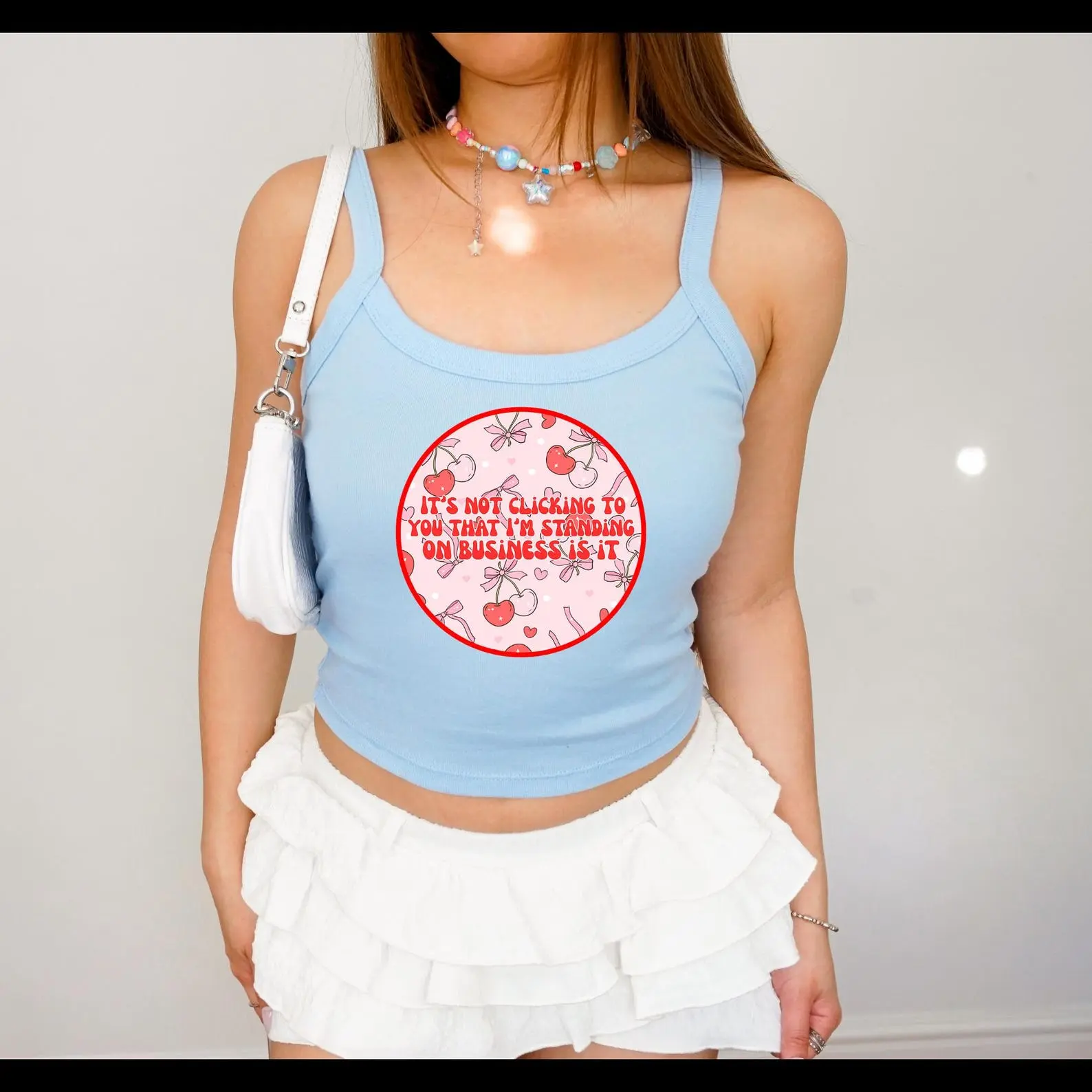 トップス Cherry Pattern Strap Top S WDIRARA Women's Plus Size Cherry Print Tube Tops Lace Trim Ruched