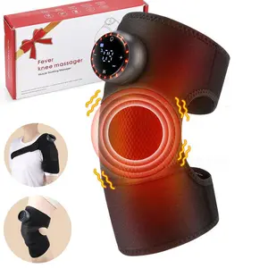 Heated Knee Wrap, 1 Box 5 Modes Vibration Knee Massager, Portable Knee Heaing Pad for Home & Travel