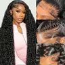 [30 Inch only $109]13x6 Deep Wave Lace Front Wigs Human Hair HD Full Lace Frontal Wigs Pre Plucked Bleached Knots Deep Curly Human Hair Wig for Women Natural Color