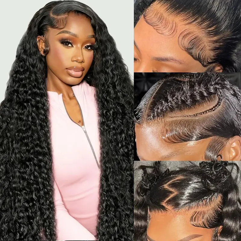 30 Inch Deep Wave Lace Front Wig 100% Human Hair Pre Plucked HD Lace Glueless HD Lace Wig Deep Wave Human Hair Wigs 13x4 Lace  main image 2