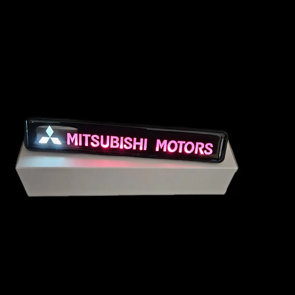 Mitsubishi LED Front Grille Emblem Badge 12V Illuminated Logo Universal Mount Durable Construction Easy Wiring Premium Look for Most Models
