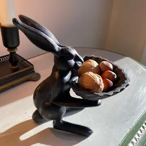 Whimsical Iron Rabbit & Shell Bowl