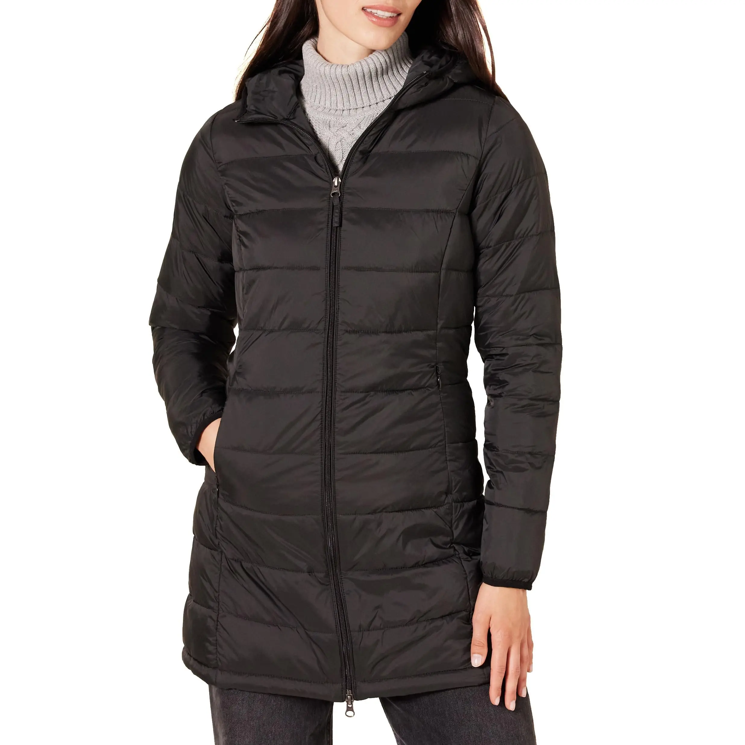 Women's Lightweight Water-Resistant Packable Hooded Puffer Coat