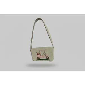 Trending Beaded Bags - Pink Golf Cart with Bag Charm
