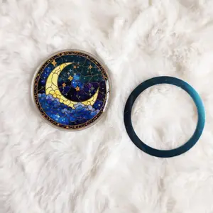 Moon And Stars Phone Grip , Celestial Night Sky Design, Secure Grip And Stand, Aesthetic Phone Accessory And Meaningful Gift For Dreamers And Art Lovers