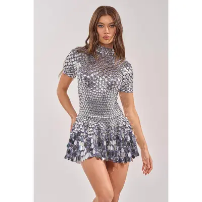 berner mini dress in dark blue sequin Lovers and Friends Size:18in / 46cm / XXL Final Dress Edit Meme: dress length:Midi Dresses Sparking sequins create an