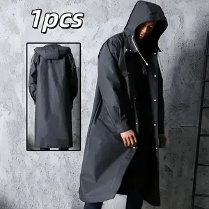 Unisex Waterproof Rainproof Long Sleeve Hooded Raincoat, Full Body Cover, Windproof, Quick Dry, Ideal for Cycling and Outdoor Adventures, Foldable and Portable