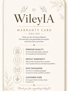 WileyIA Warranty Card Online for Customer