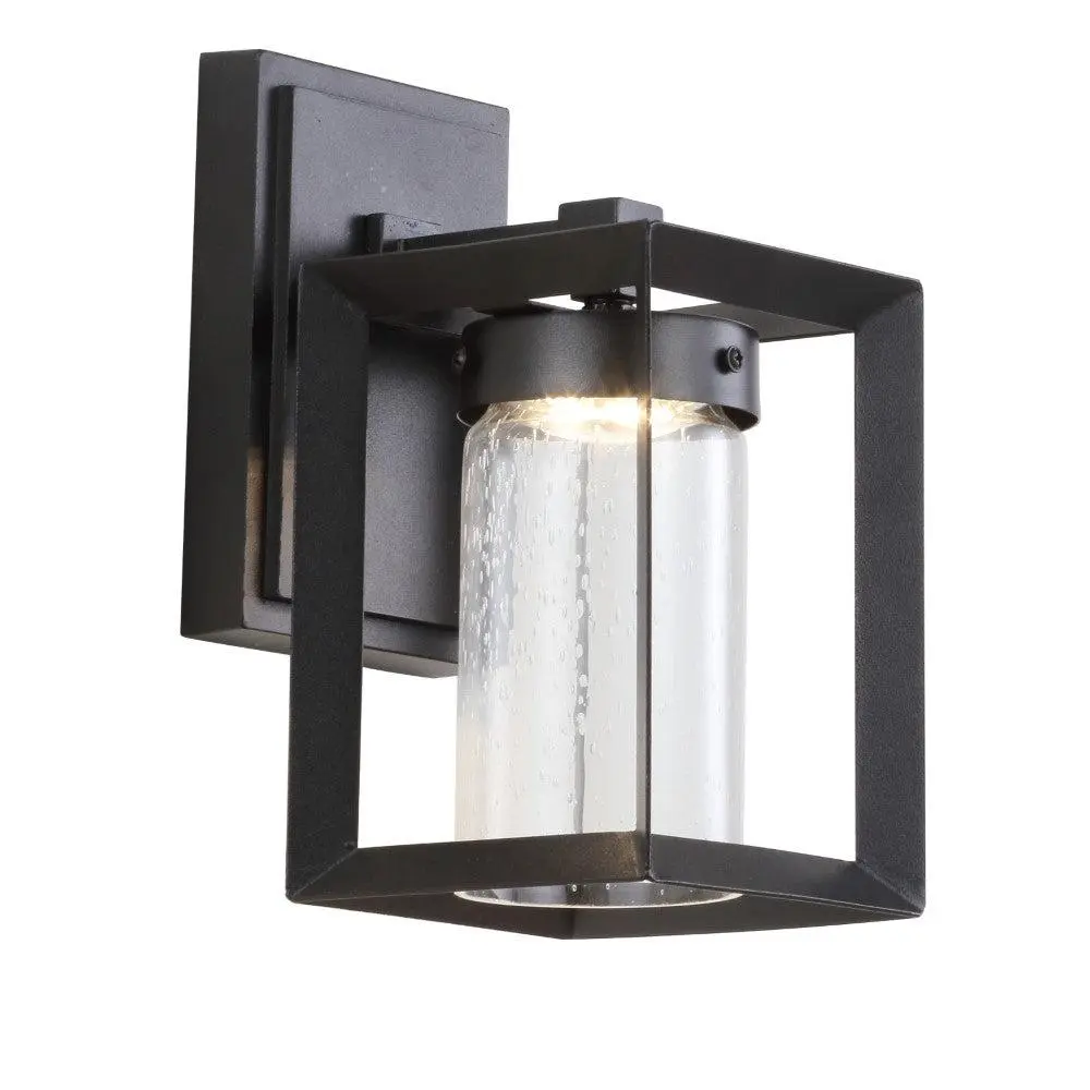 JONATHAN Y Nate Modern Cube Bubble Glass-Metal Integrated LED Outdoor Wall Sconce, Wall Lighting, Accent Lights for Living Room, Bedroom, Accent Outdoor Wall Lights