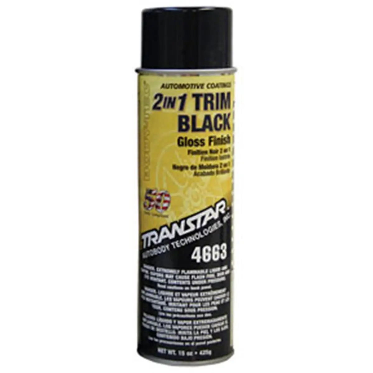 212 MAIN Transtar 4663 2 in 1 Gloss Black Trim Polymer Coating - Automotive Paint Care Accessory, 2 Gloss Levels, Excellent Adhesion, Fast Drying, No Priming Required, Restores Bumpers & Trim Black