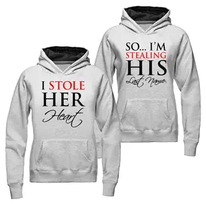 I Stole Her Heart So Im Stealing His Last Name Couple Hoodie