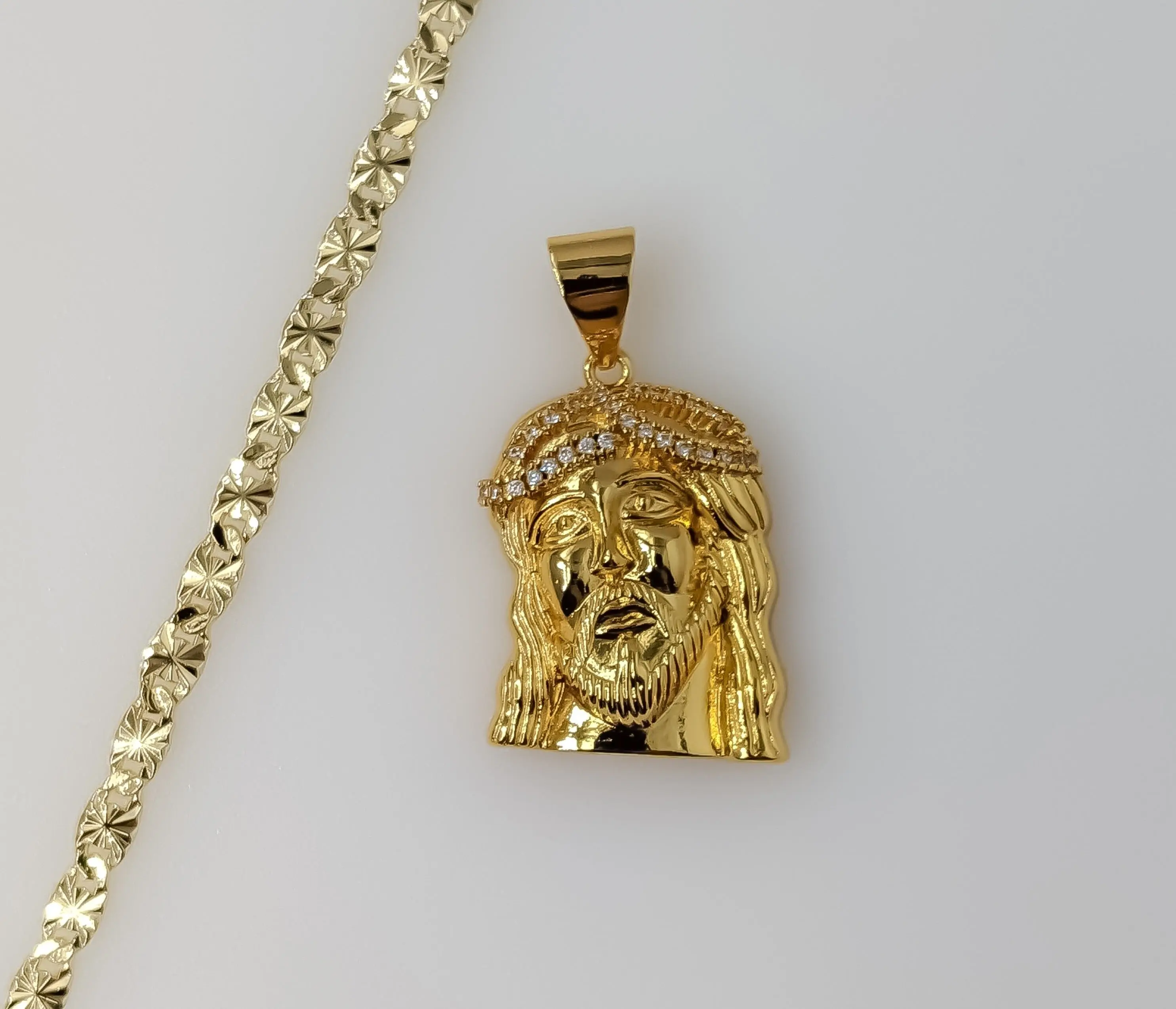 Plated Jesus 4mm Star Chain Necklace