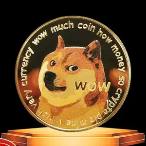 1/2/4pcs Virtual Dogecoin Metal Collectible Coins, Funny Humorous Birthday Gift for Friends, Creative Portable Traditional Style